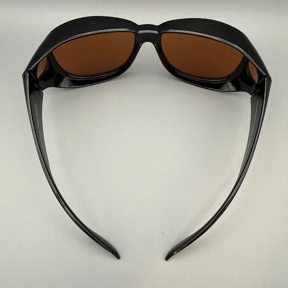 Pinpoint Optics POCK Authentic Black Fit Over Sunglasses Amber Lenses UV400